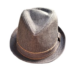 Lids Brown Fedora Hat with Cream Belt lining Size L/XL